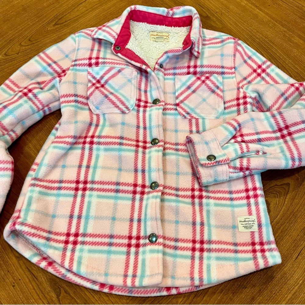 Original Weatherproof Vintage Sherpa Lined Coat Jacket Girls Sz M  10/12 Pink